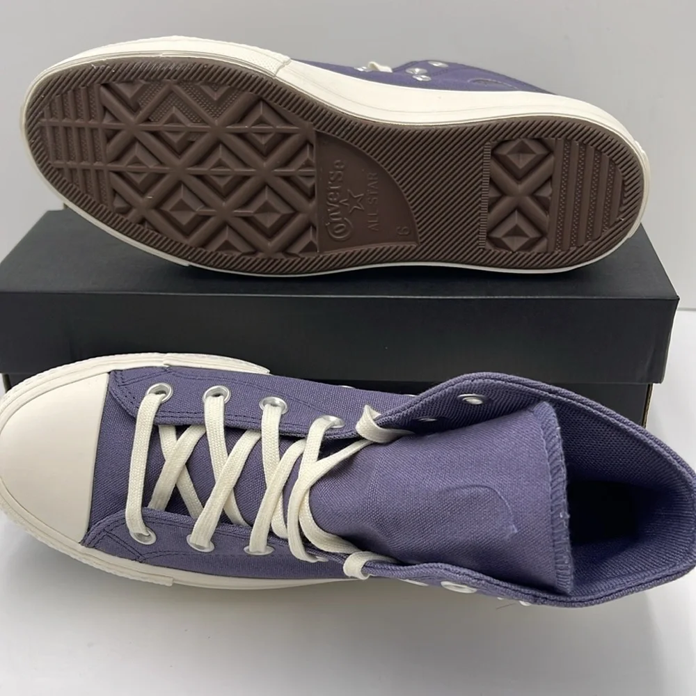 Converse WMNS А12513С CTAS LIFT HI LAVENDER ASH/EGRET/BLACK Platforms Sneakers